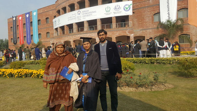 Dr. Saima Naseem with family at her Riphah International University convocation